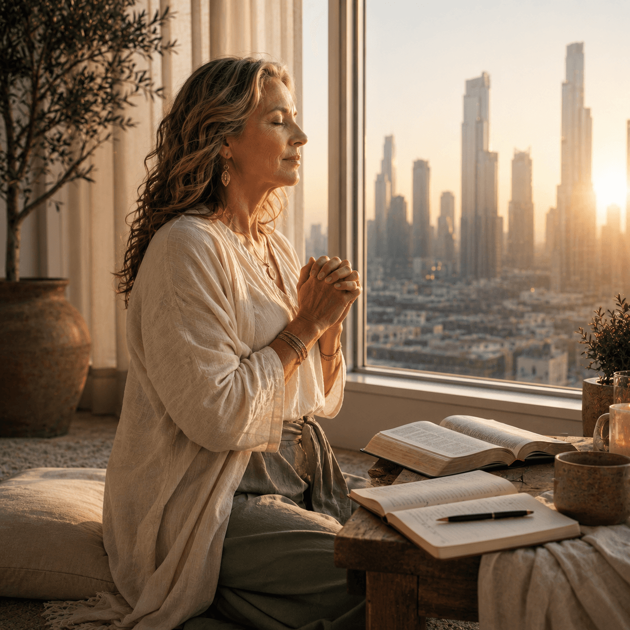 Woman in prayer - Faith pillar